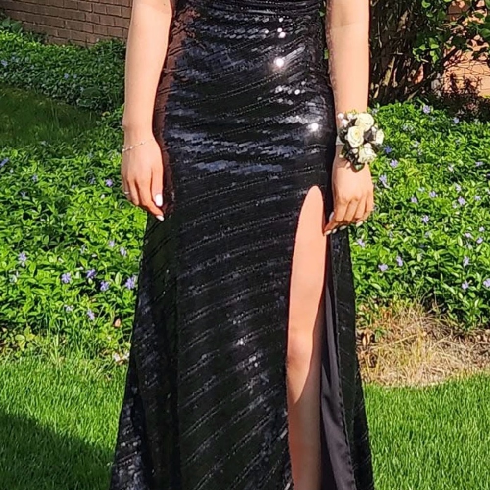 Stunning Black Sequin Prom Dress